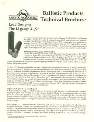 Brochure: 12ga 3-1/2