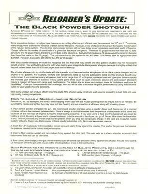 Brochure: Black Powder Load Information