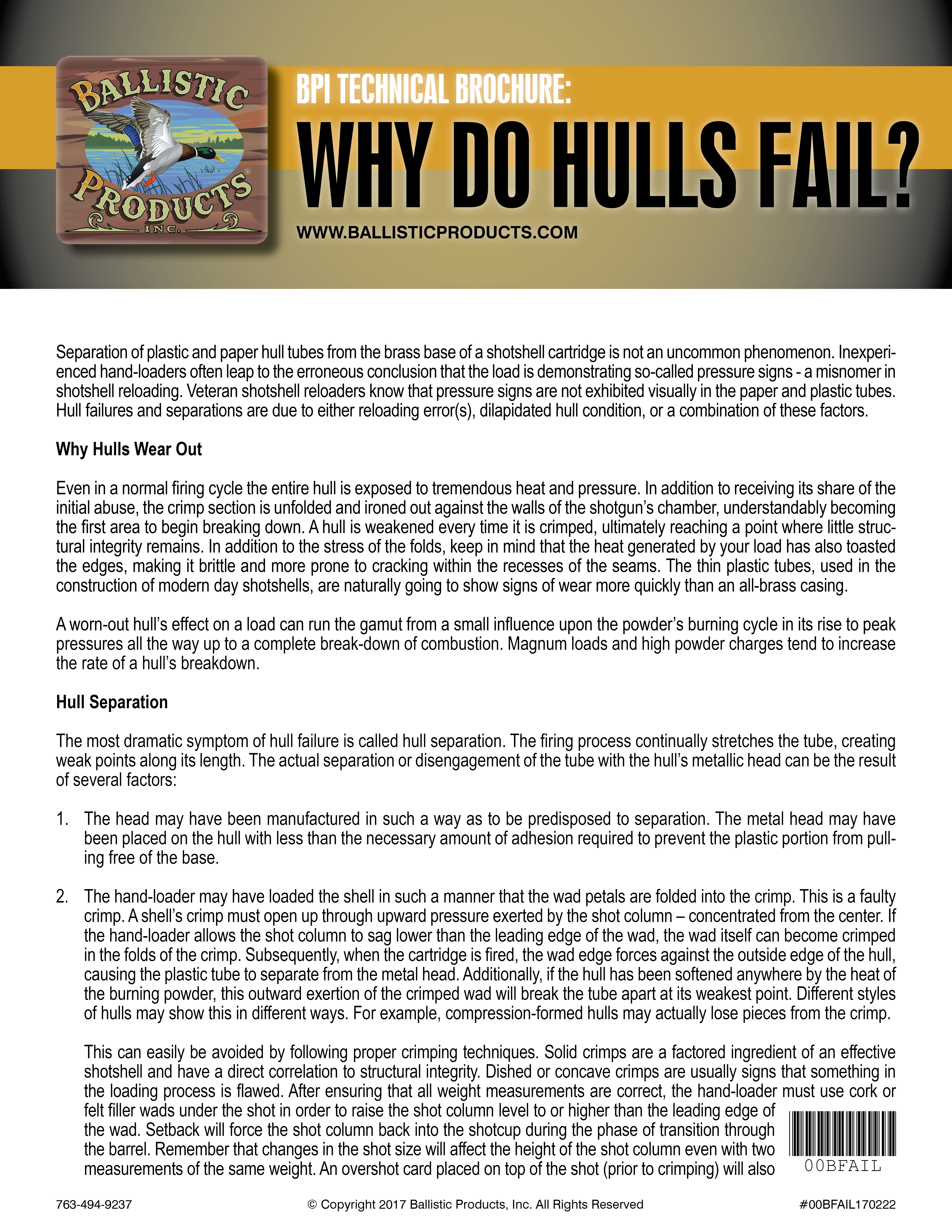 Brochure: Diagnosing Hull Failure