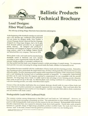 Brochure: Stacked Card Wad Loads