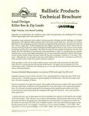 Brochure: Killer Bee Low-Recoil 12ga Loads