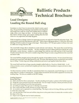 Brochure: Round Ball Slug Info