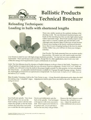 Brochure: Loading Shortened Hulls