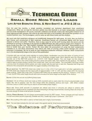 SMALL BORE NON-TOXIC BROCHURE