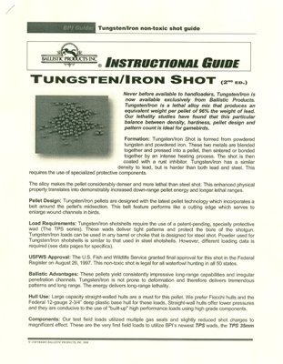 Brochure: Tungsten/Iron Load Guide