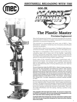 MEC Owners Manual: 600JR Mk V #8451-ballisticproducts.com