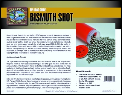 Bismuth Pellet Count Chart