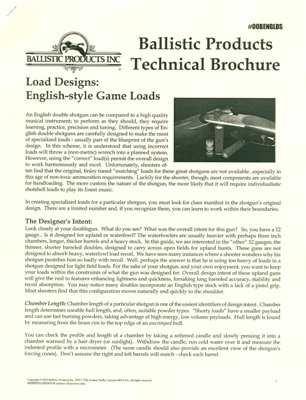 Brochure: English Style Game Loads