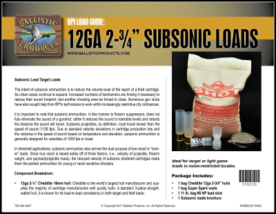 Downloadable Brochure: Subsonic Loads