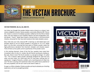 Brochure: Vectan Powder Info & Data