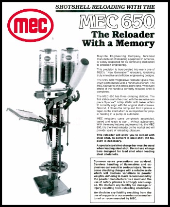 MEC Owners Manual: 650  #8159