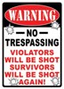 Warning No Trespassing Sign