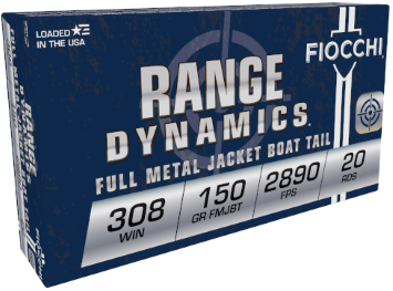 Fiocchi .308 Win FMJBT 2890 fps Rifle Ammo (20/box)