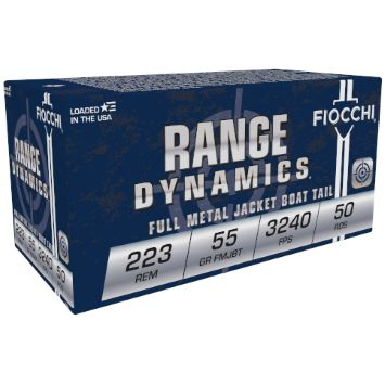 Fiocchi Range Dynamics .223 Rem 55gr FMJ-BT Rifle Ammo (50/box)