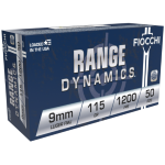 Fiocchi 9mm Luger 115gr FMJ Handgun Ammo (50/box)