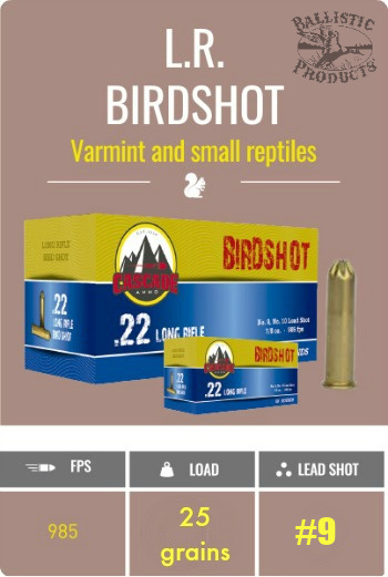 Cascade .22 LR Birdshot #9 (50/box)