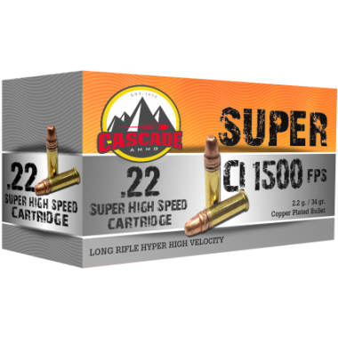 Cascade .22 SUPER HV 34gr Copper-Plated Rimfire Ammo (50/box)