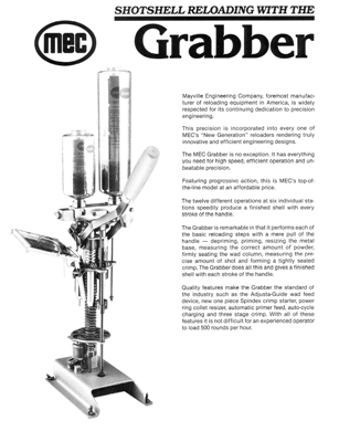 MEC Owners Manual: 76 Grabber/Hustler #8160